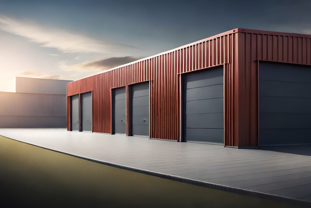 vecteezy a garage with two doors and a red roof ai generated 30107437